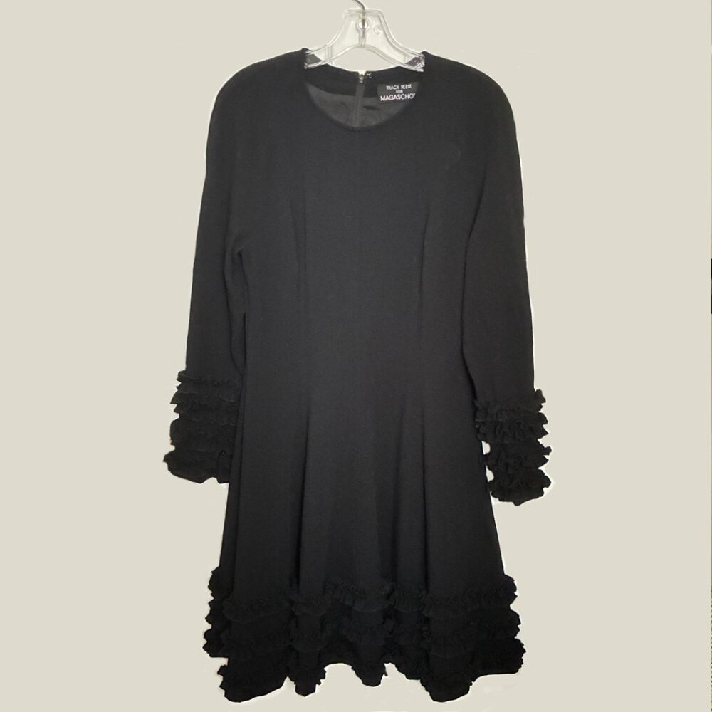 Tracy Reese for Magashoni skater skirt dress, black, sz 6(?)